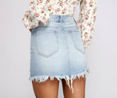 Elise – Ausgefranster Jeans-Minirock